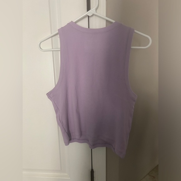 Hollister Ribbed High Neck Tank Top Purple Large - Picture 3 of 6